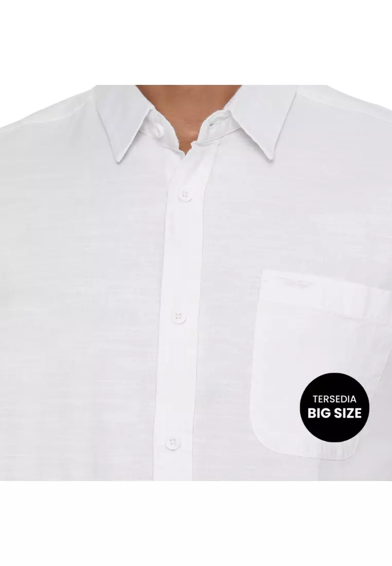 RBJ Kemeja Polos Cotton Putih Regular Fit Pria