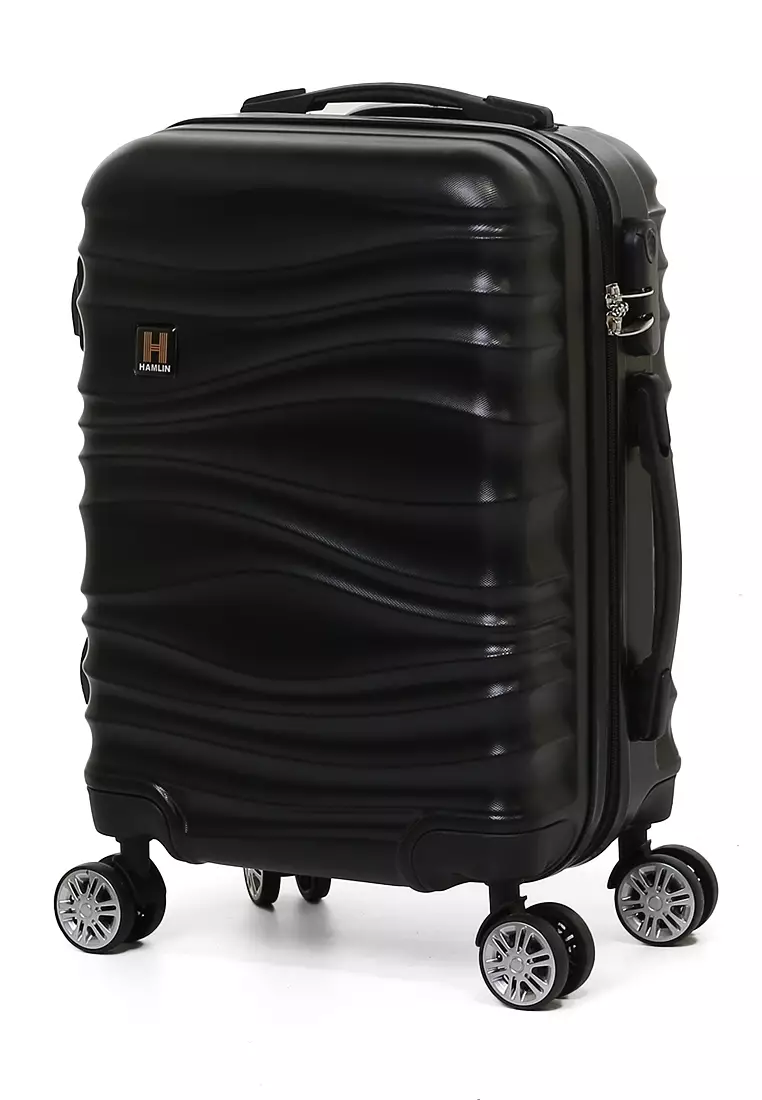 Caroline Koper Hardcase Unisex Size 18 Inch Suitcase Combination Lock Large Compartment Material ABS+PVC Coated ORIGINAL - Black