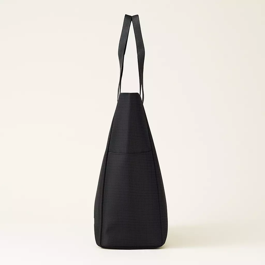 Wakakids Tas Bahu Totebag Polos Premium Nylon Tas Jinjing Wanita dan Pria Model Slim K329 Venjr Hitam