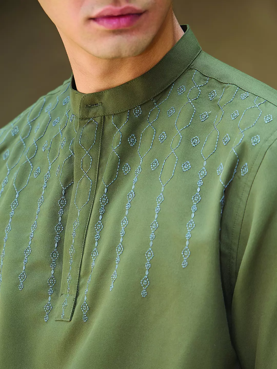 OXCON Kemeja koko Tangan Pendek Bordir Baiq Army