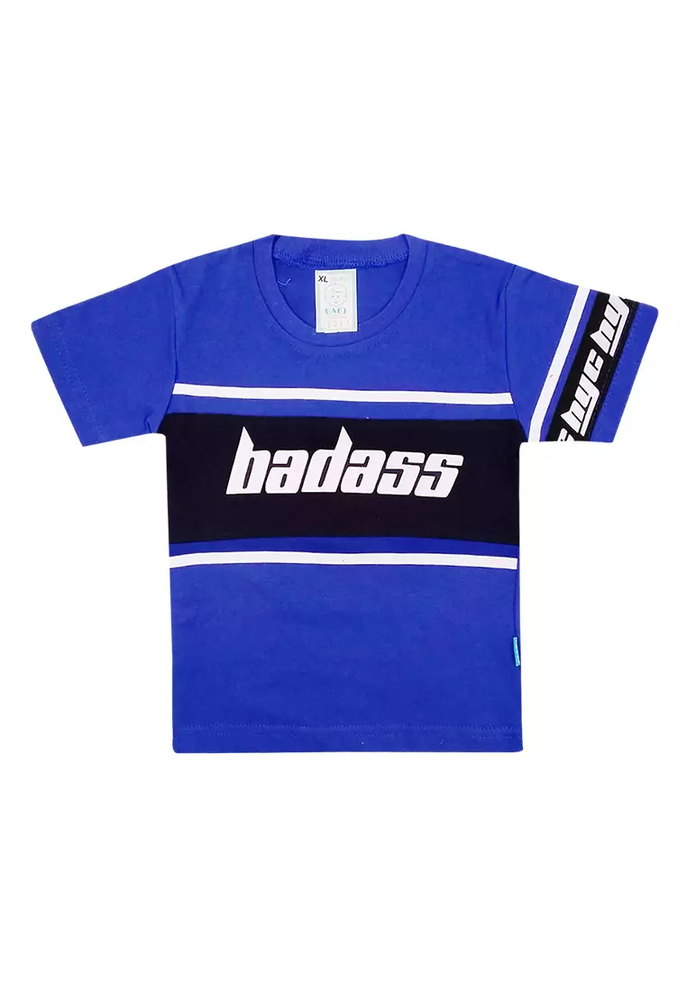 Skabe Pakaian Bayi Anak Laki Laki Baju Atasan Oblong Lengan Pendek Motif Badass Setelan Celana Jogger Warna Tua All Size Usia 12 Bulan Hingga 18 Bulan 3361