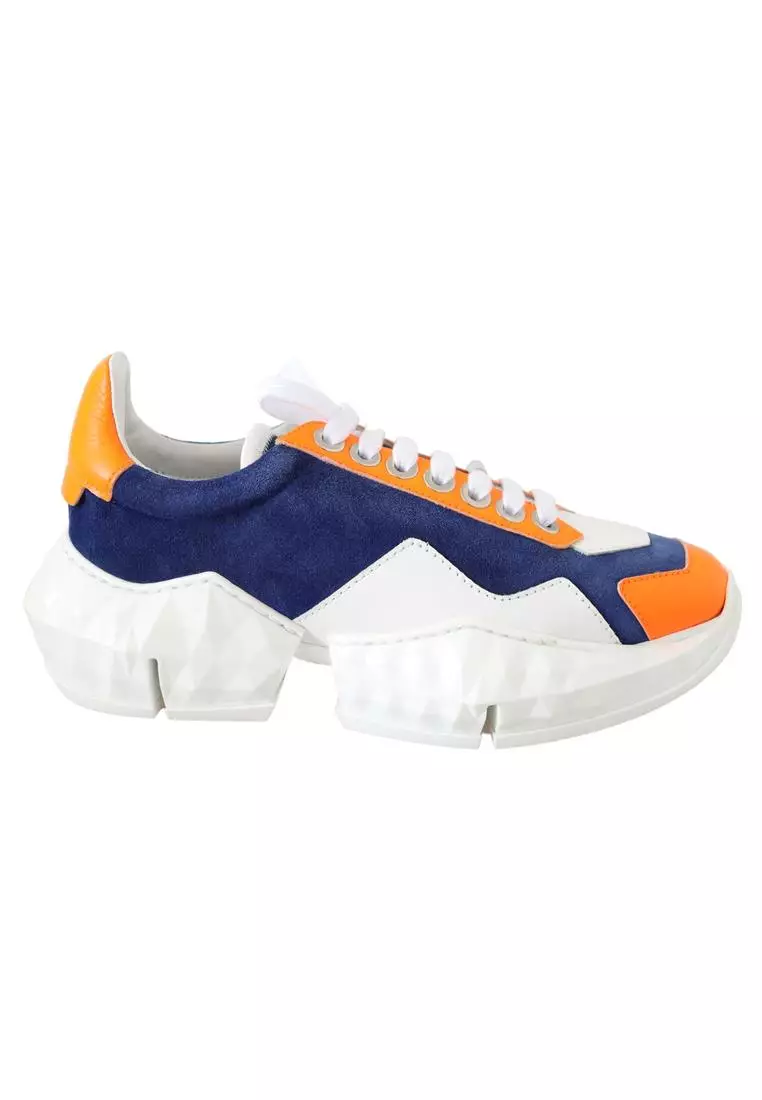 Mens blue clearance and orange sneakers