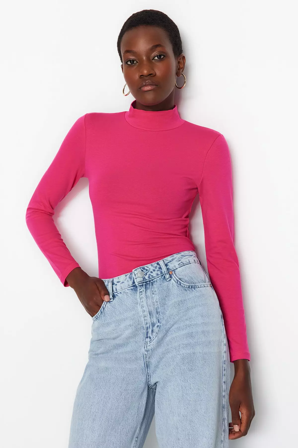 Fuchsia turtleneck outlet
