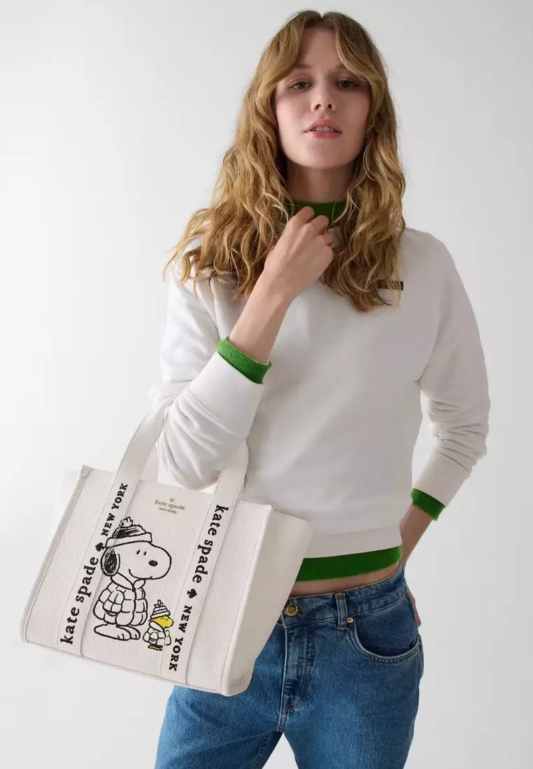 Peanuts X KSNY Snoopy Small Tote Cream Multi