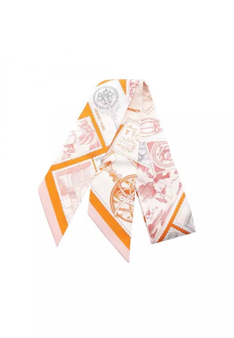 Buy Hermès Pre-Loved Hermès twilly LE PHILATELISTE DU FAUBOURG ribbon ...