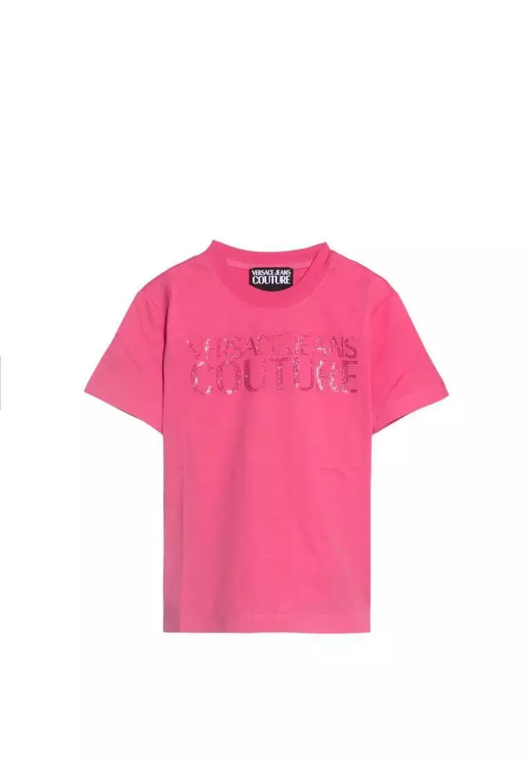 Buy VERSACE JEANS COUTURE Crystal Institutional Logo T-Shirt