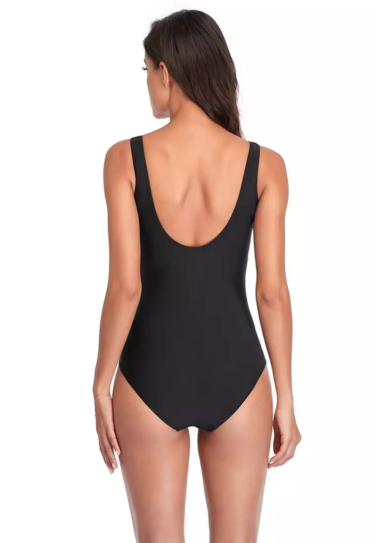 LYX637959819804 European Lady One Piece Swimwear Black