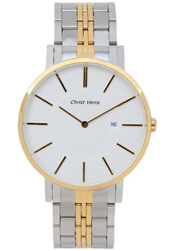 Christ Verra Fashion Men's Watch CV 63721G-13 SLV White Silver Gold Stainless Steel