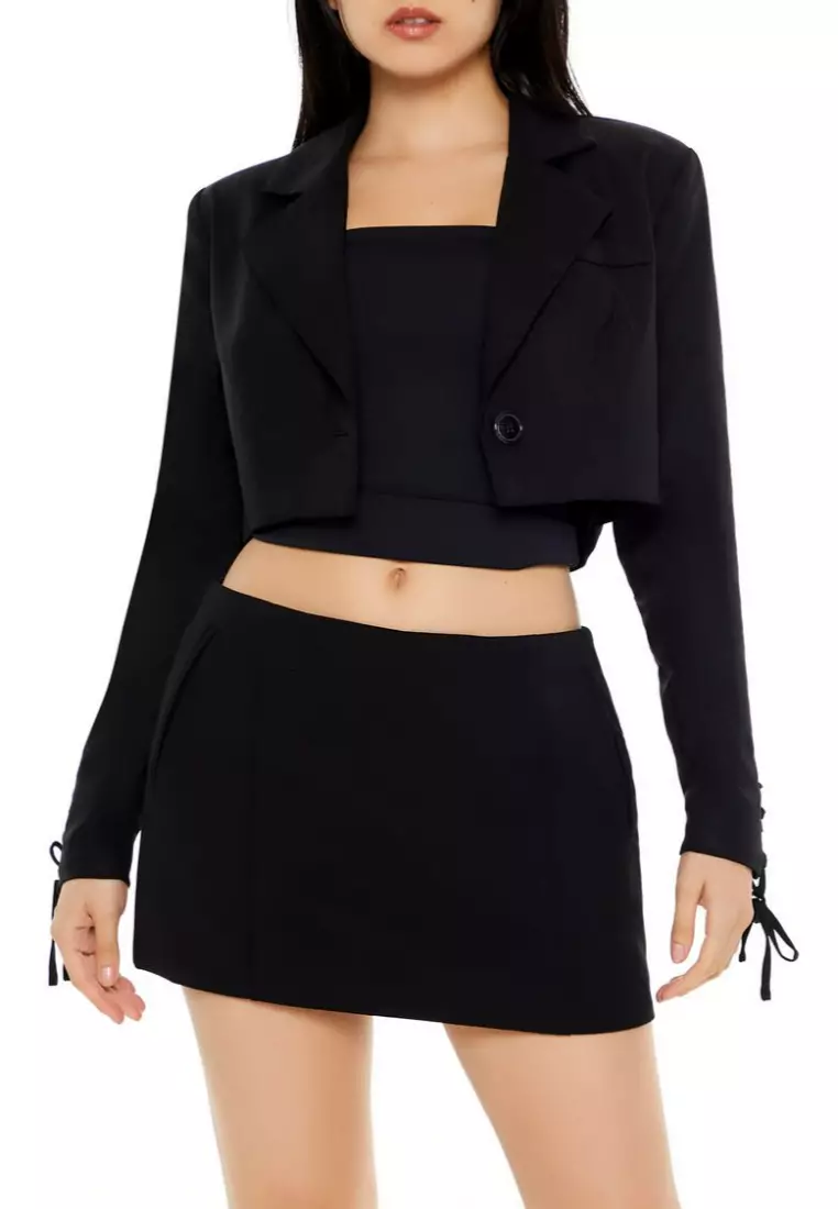 Forever 21 Cropped Blazer Buy FOREVER 21 Cropped Lace-Up Blazer