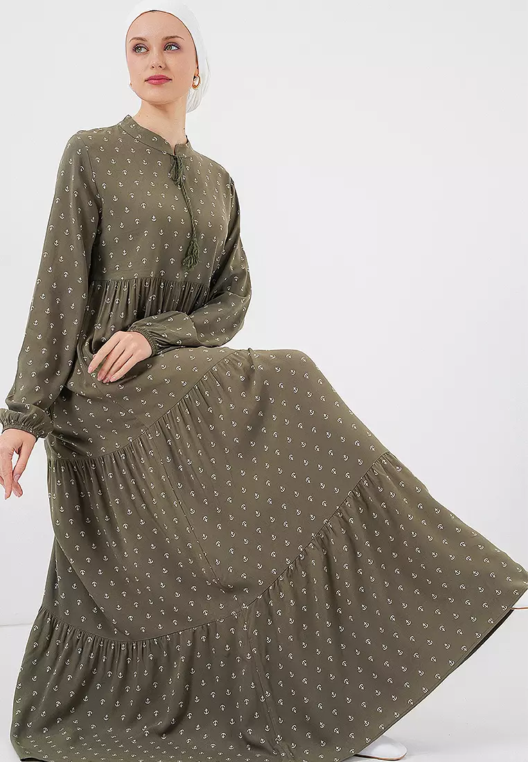 Modest Collar Maxi Dress