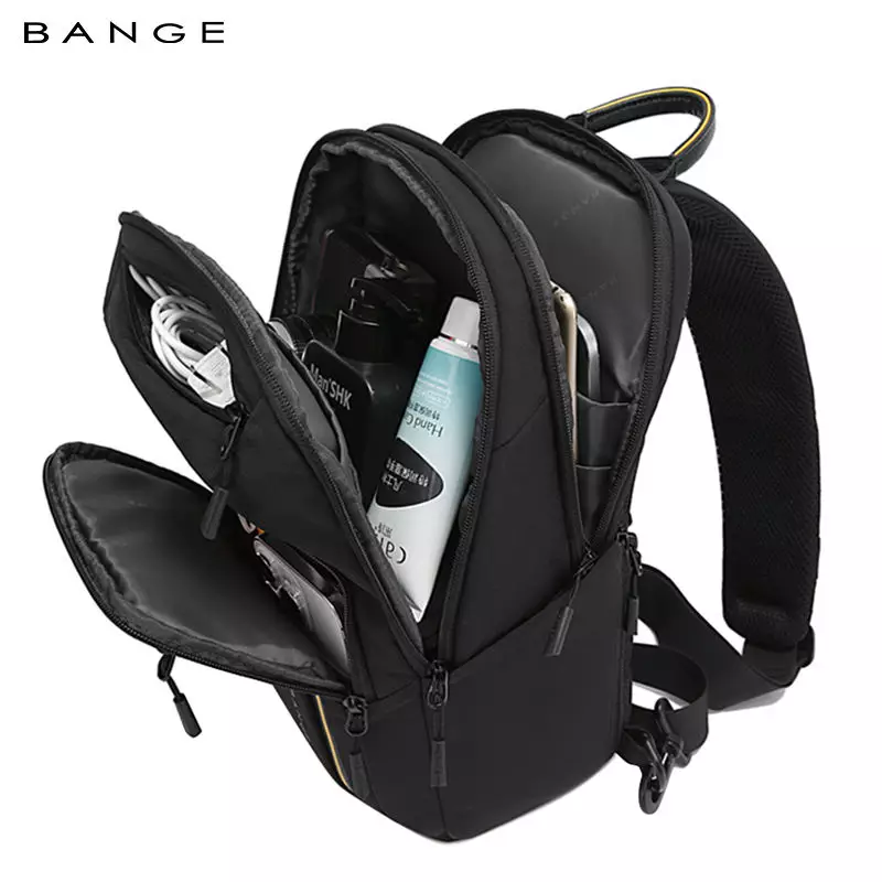 BANGE Tas Selempang Pria Waist Bag Pria Sling Bag Pria BG7868-Black