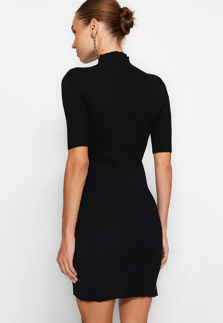 線上選購Trendyol High Neck Rib Knit Dress | ZALORA 台灣