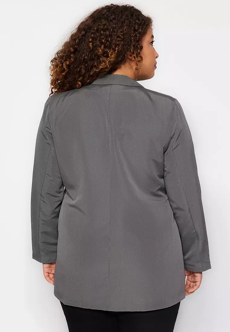 Plus Size Double Breasted Blazer