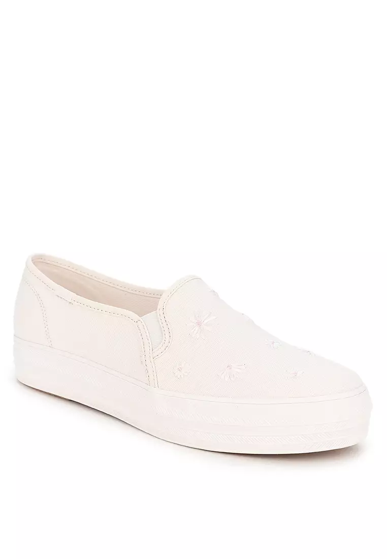 Discount on Keds  shoes - SKU: Triple Decker Canvas Floral Embroidery Sneakers