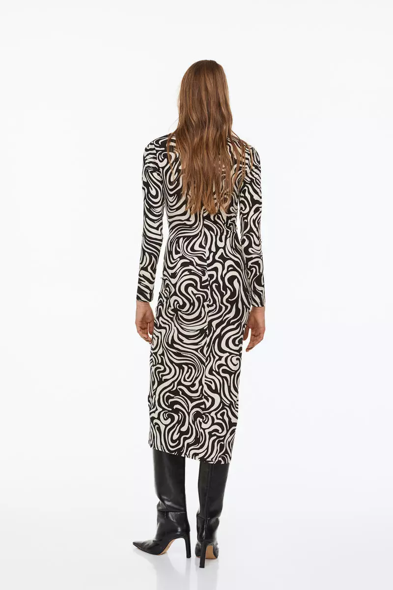 Drawstring-detail bodycon dress