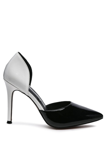 London Rag black and white Patent PU Slip on Stiletto Heels in White and Black 03DD6SHE06252AGS_1