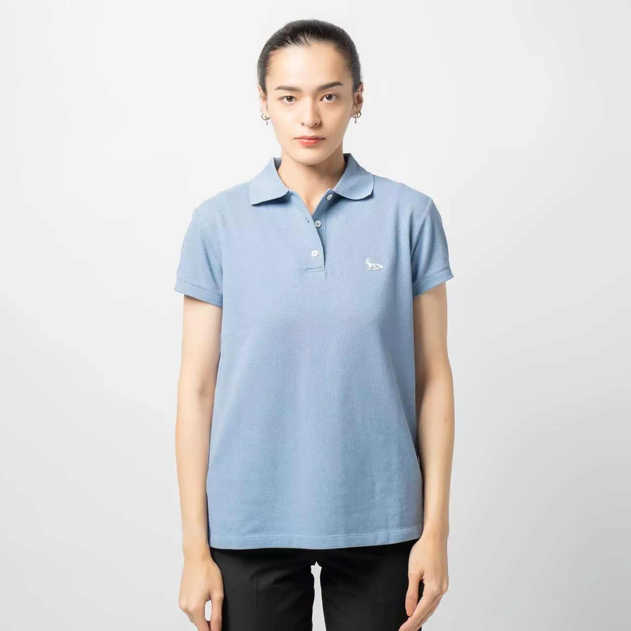 Jual Maison Kitsune Baby Fox Patch Regular Polo Shirt Hampton Blue