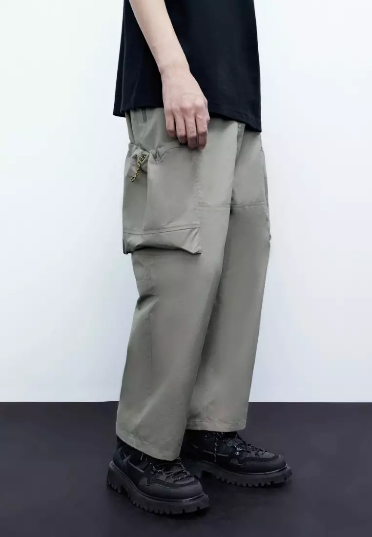 Elastic waist 2025 pants with pockets