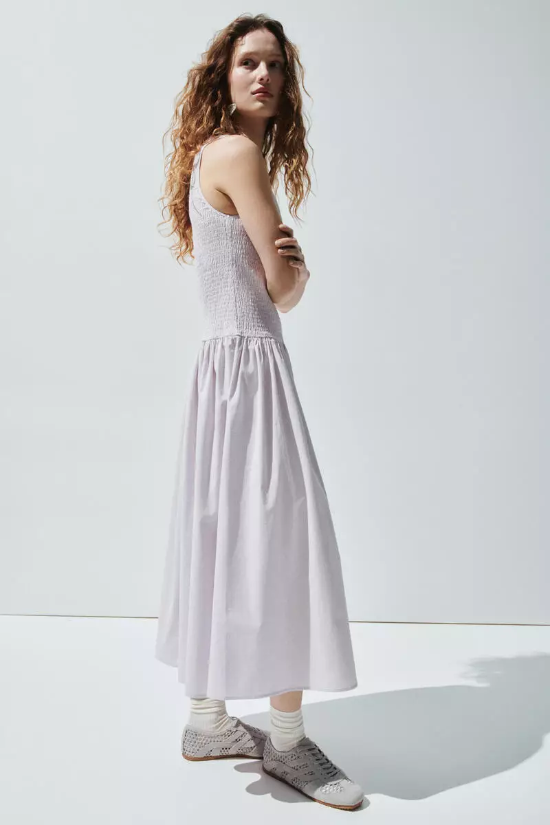 Smocked seersucker dress