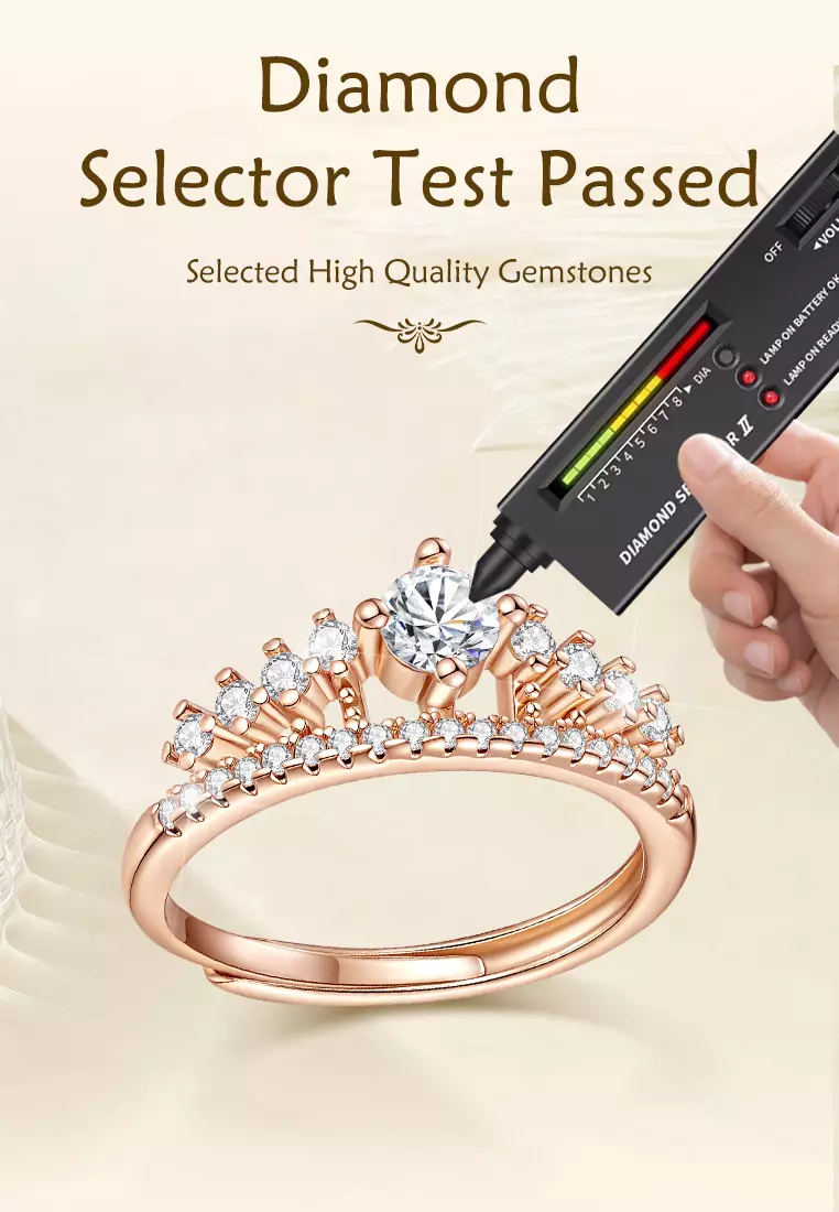 Cincin Wanita Titanium Original Berlian Crown Design Perhiasan Fashion Korea Cincin Cewek Rings Kotak Indah