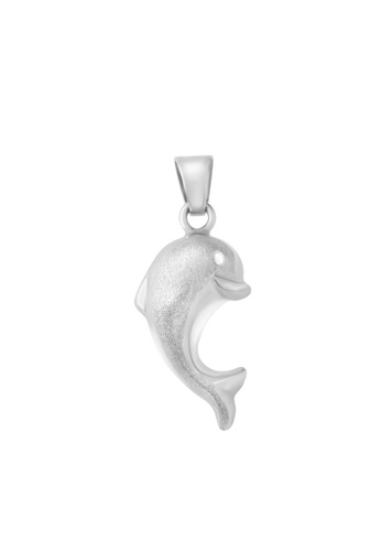 TOMEI TOMEI Delicately Dainty Dolphin Bijou Pendant, White Gold 750 (UPC0008BBR) 003EEAC471EBA5GS_1