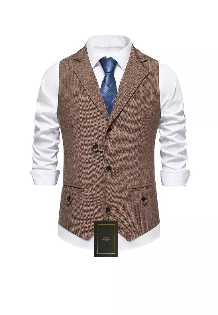 Buy HAPPY FRIDAYS Lapel Suit Vest ZQ-M96 Online ZALORA Malaysia