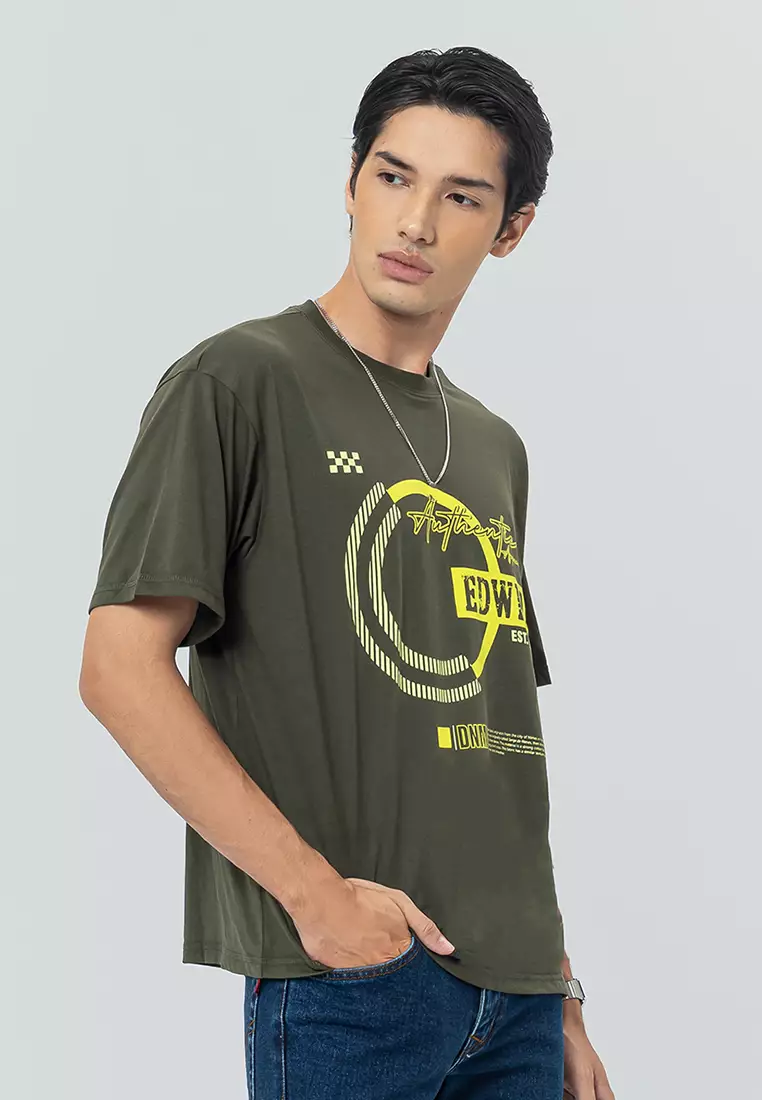 CIRCLE GREEN Kaos Pria Lengan Pendek SS - Top Man Basic Tee