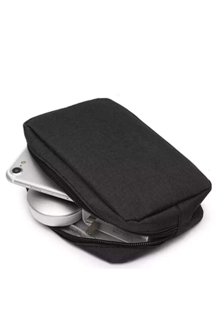 Ars Tas Gadget Organizer Large Compartment Anti Air Material Canvas ORIGINAL - Black