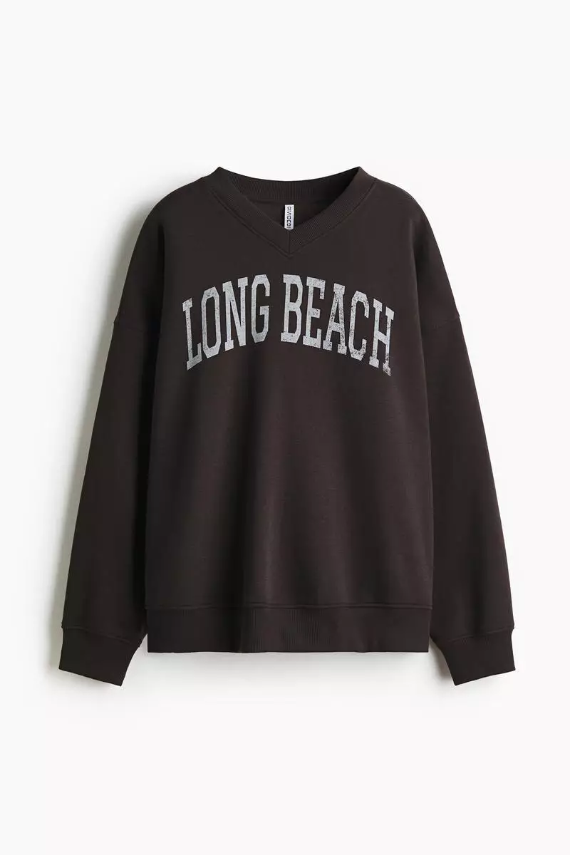 Oversized V-neck sweatshirt