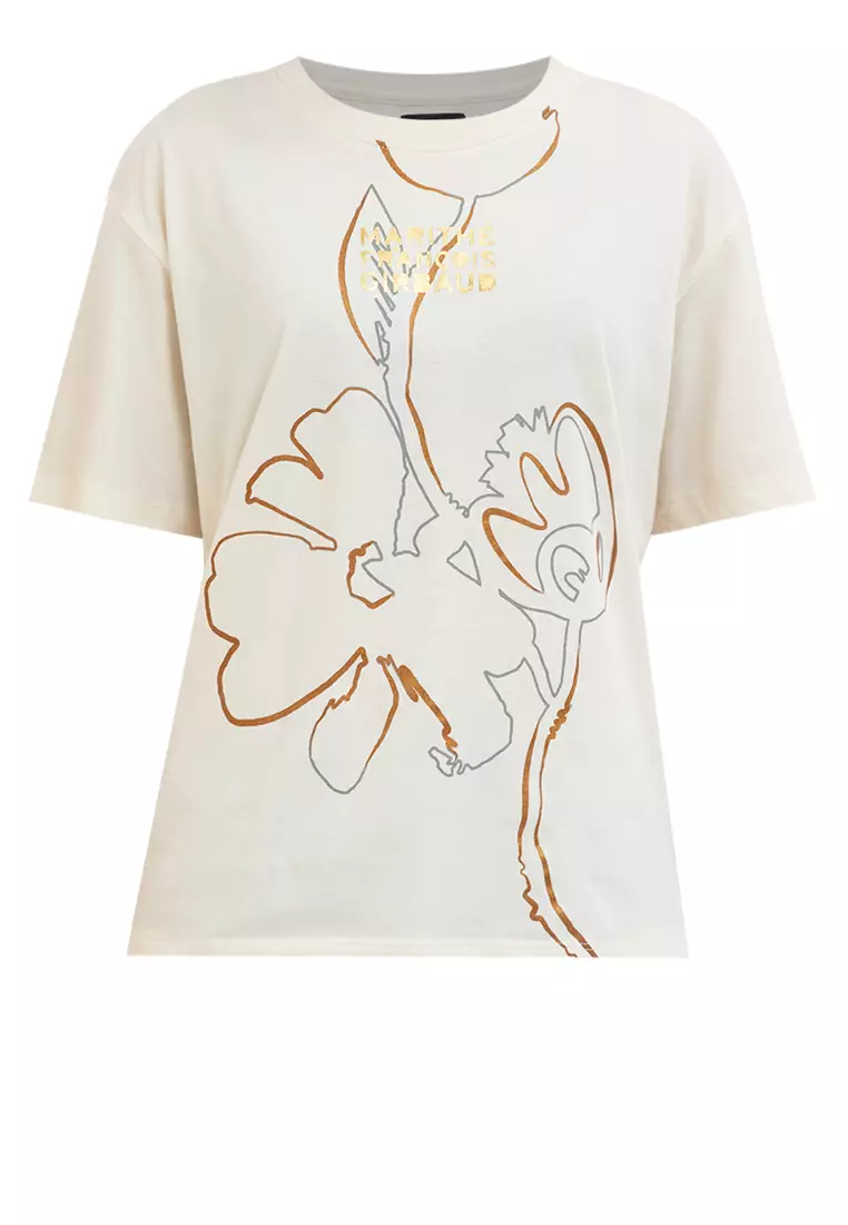 Ladies MFG Floral Tee White