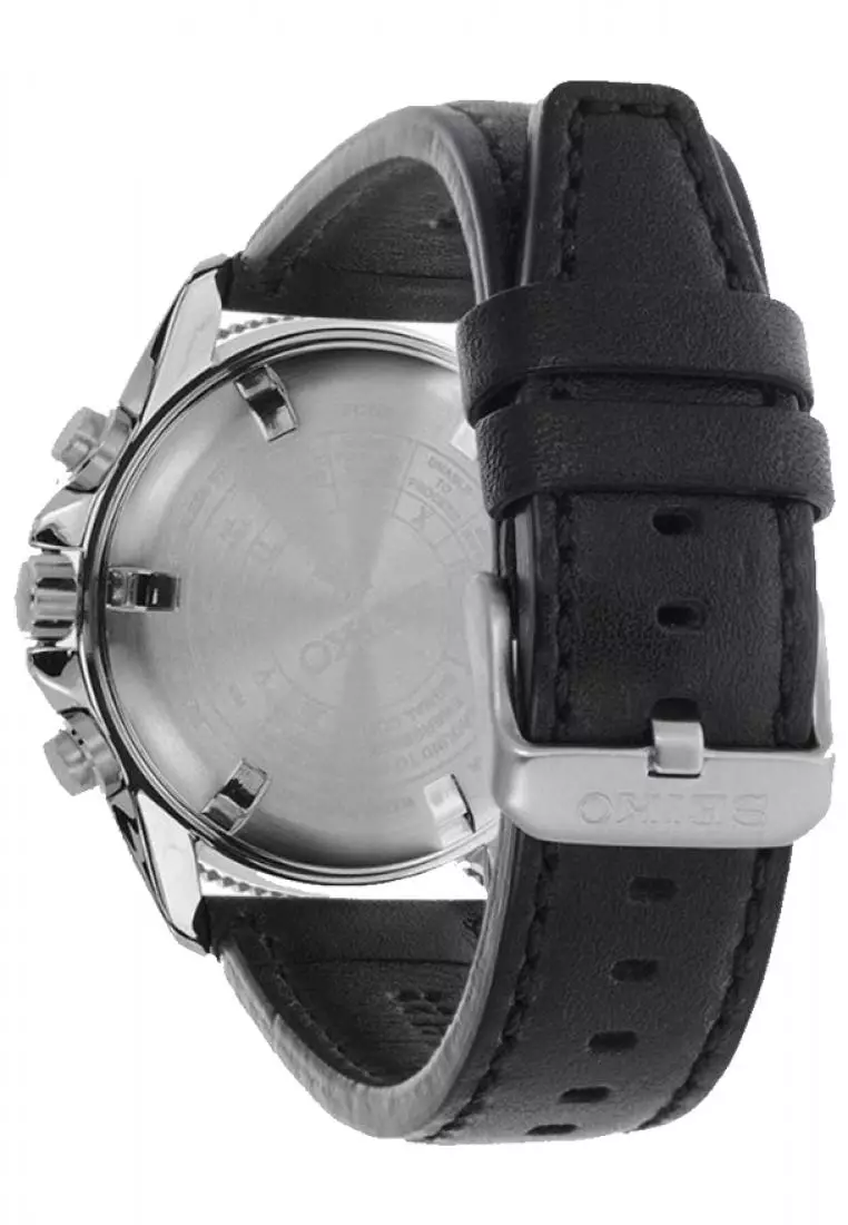 Jam Tangan Pria Seiko Prospex Land Original Garansi Resmi SSC737P1 SSC737 Strap Black Leather Blue Dial Chronograph Solar 200M