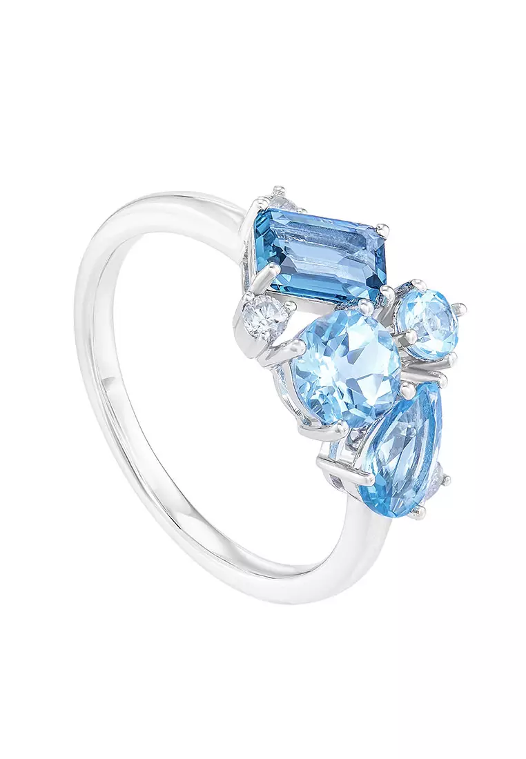 Buy HABIB HABIB Chic Collection Blue Topaz Gemstone Diamond Ring in ...