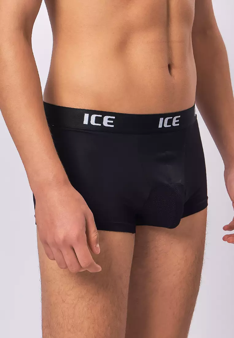  Ice Men CIRC Aircool Viscose With Spandex With Mesh Pouch Men's Boxer Briefs - Black (Single Pack)