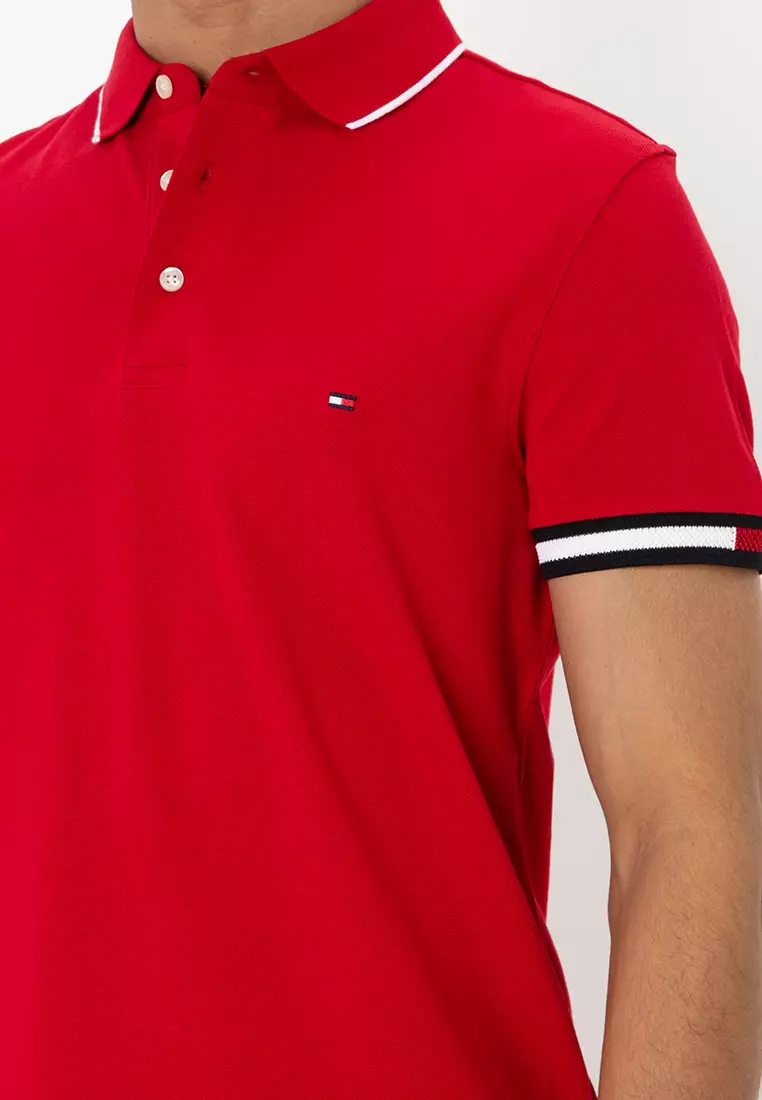 Flag Cuff Slim Fit Polo Shirt - Tommy Mainline