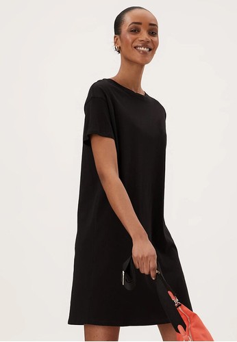 Jual Marks u0026 Spencer Pure Cotton Knee Length T-Shirt Dress Original April  2023| ZALORA Indonesia ®