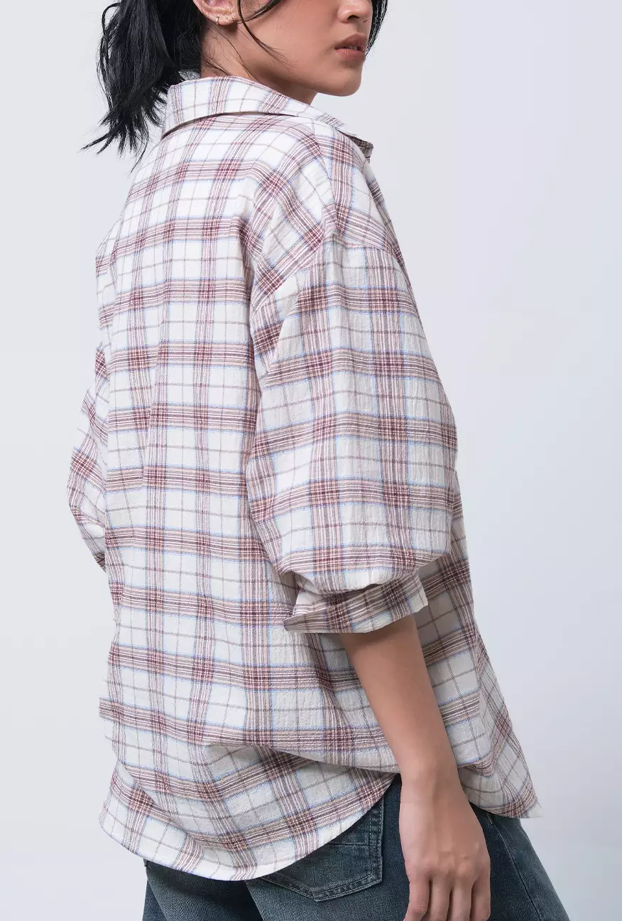 Kemeja Wanita Ailany Cream Brown