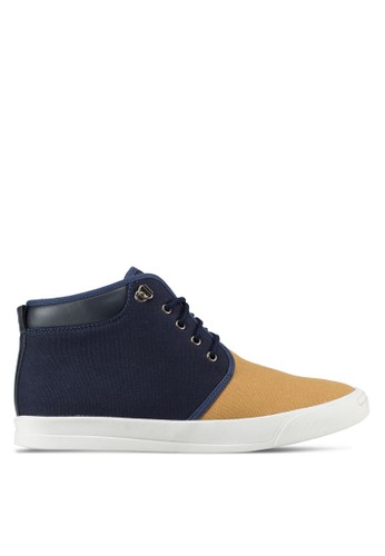 Duo Tone Canvas High Top Sneakers