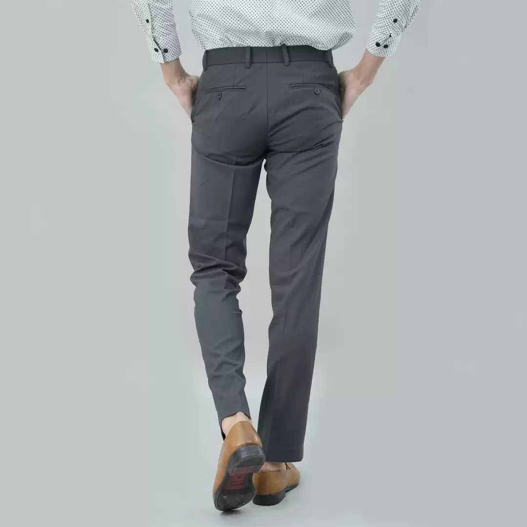 Johnwin - Celana Formal - Celana Pria - Abu - Polyester - Slim Fit - F.915.010.165.C