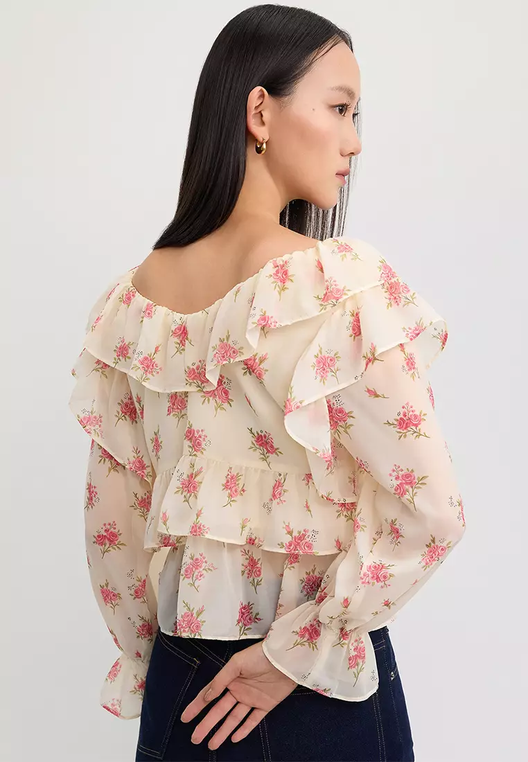 Ruffled Floral Blouse