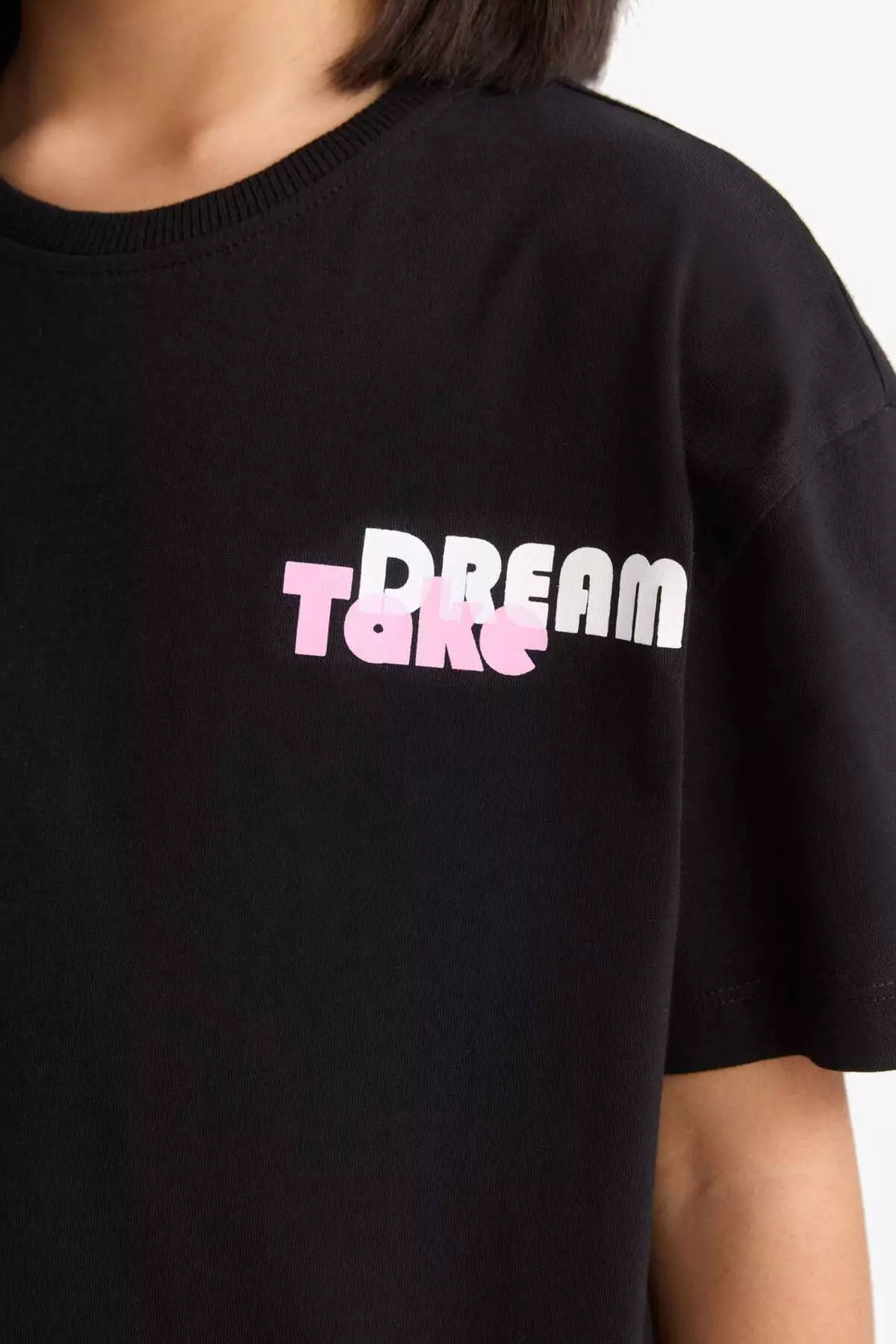 Girls' Relax Fit Crew Neck Srt Printed Short Sleeve T-Shirt E0354A825Sm