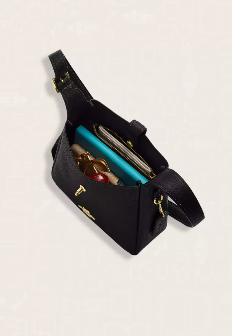 Coach Hadley Mini Crossbody Bag With Signature Canvas Black