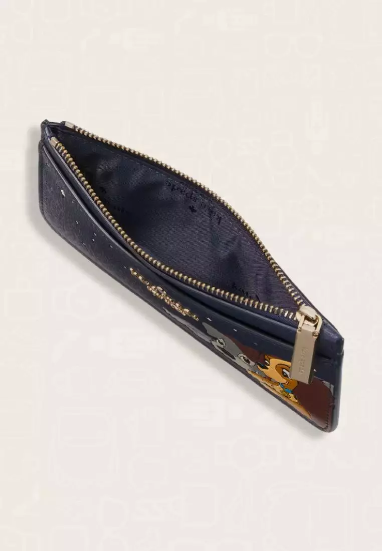 Disney X Kate Spade New York Lady And The Tramp Large Card Holder Parisian Navy Multi