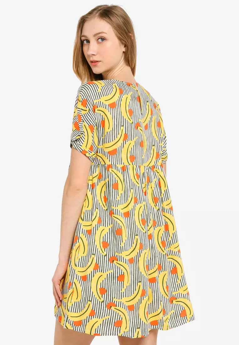 Buy Compania Fantastica Banana Print Smock Dress 2023 Online | ZALORA  Singapore