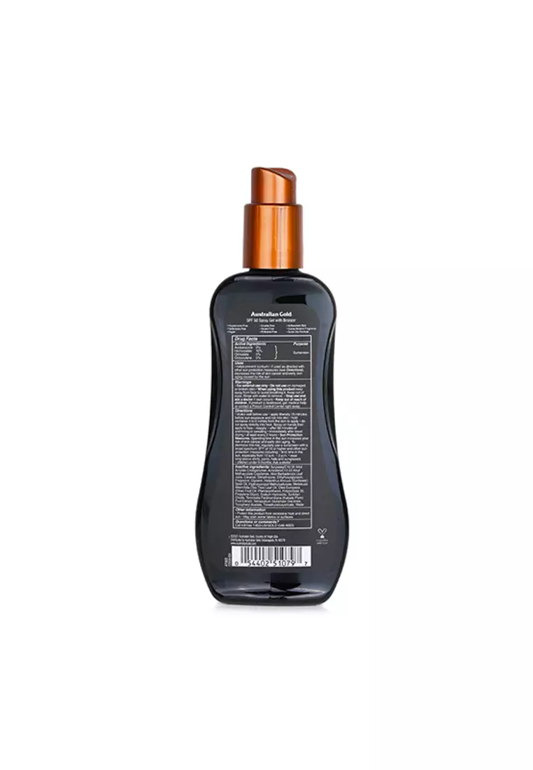 AUSTRALIAN GOLD - Spray Gel Sunscreen SPF 50 with Instant Bronzer 237ml/8oz