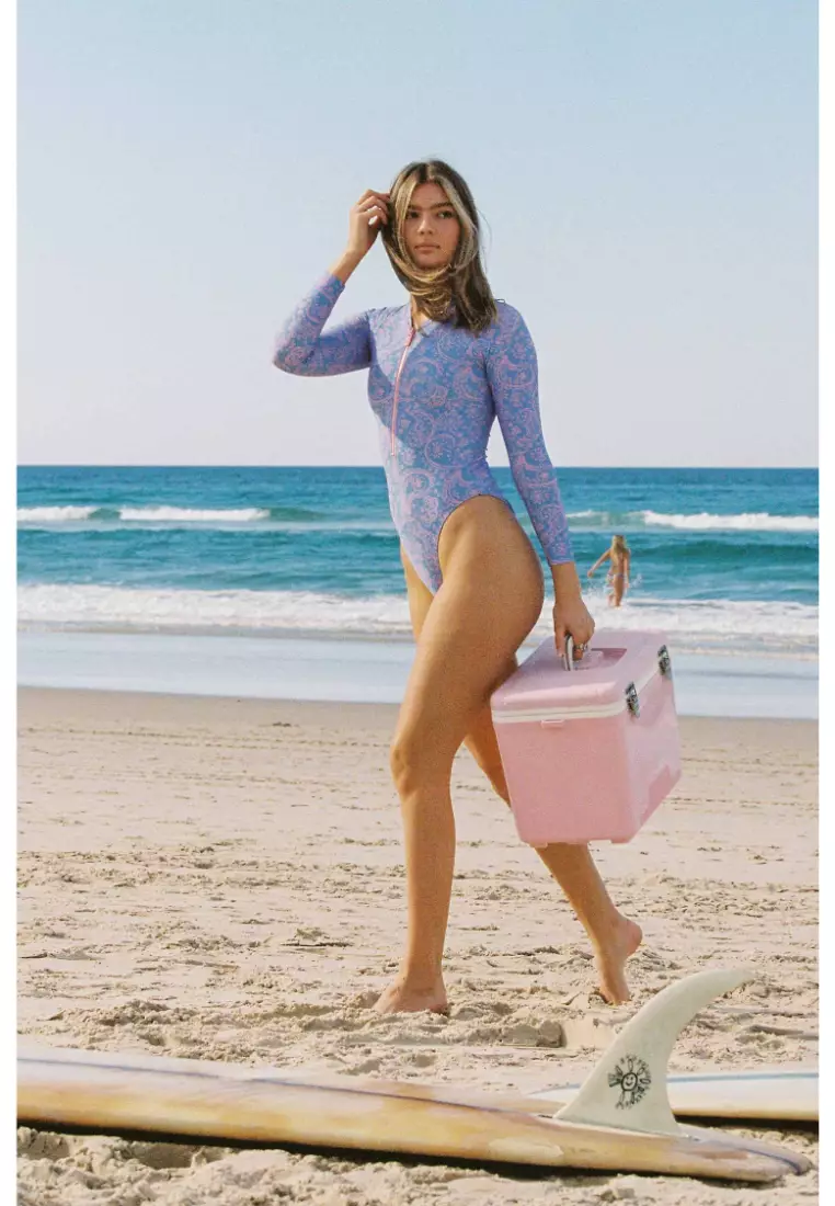 Jenny Long-Sleeve Surf One Piece / Lazy Paisley