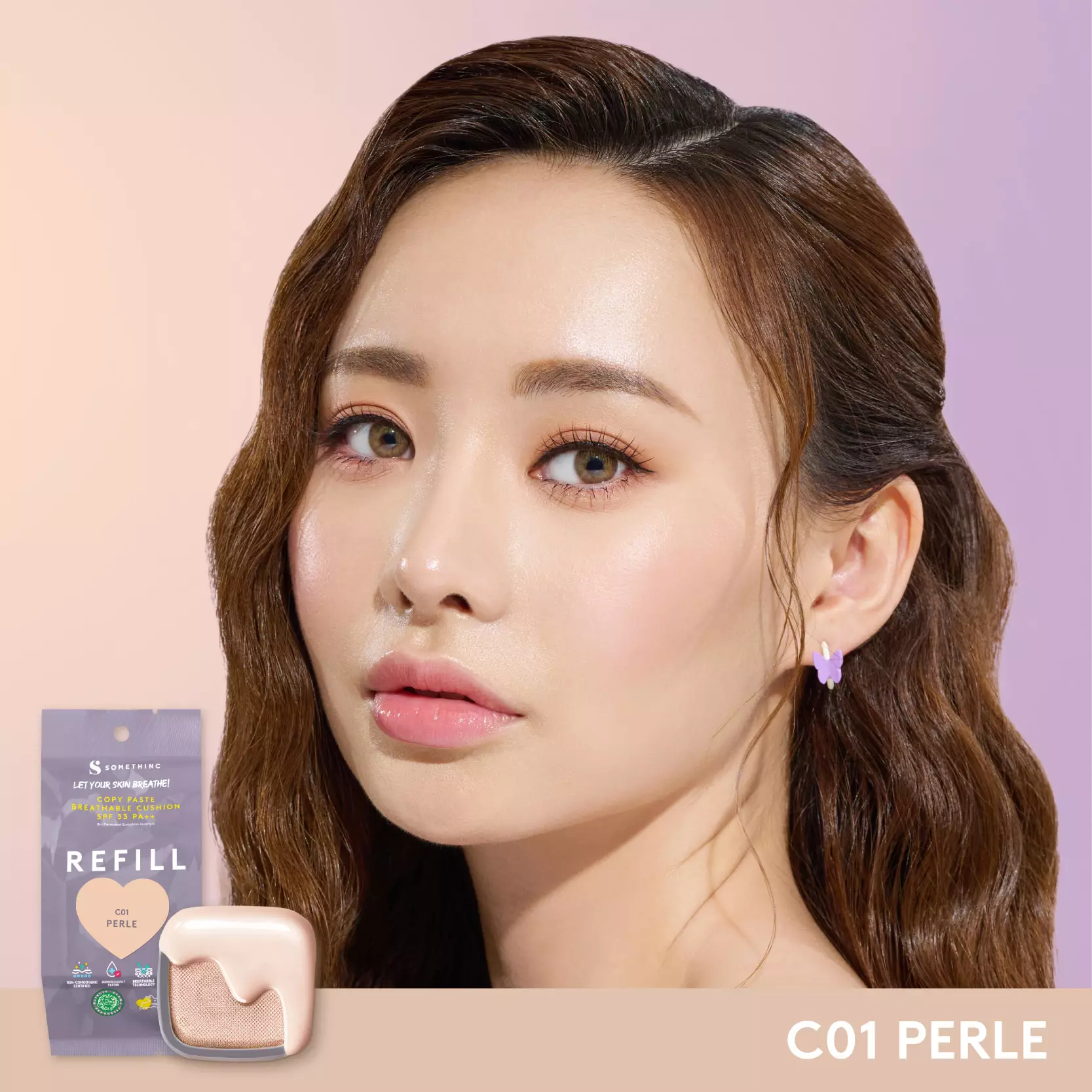 SOMETHINC (REFILL) Hooman Breathable UV Cushion Cover SPF35 PA++++ - Perle