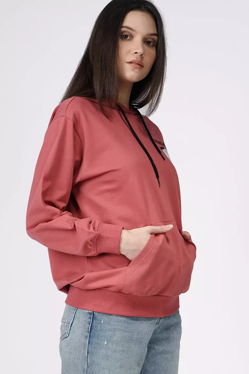 Sweater Hoodie Wanita Fara Dark Pink