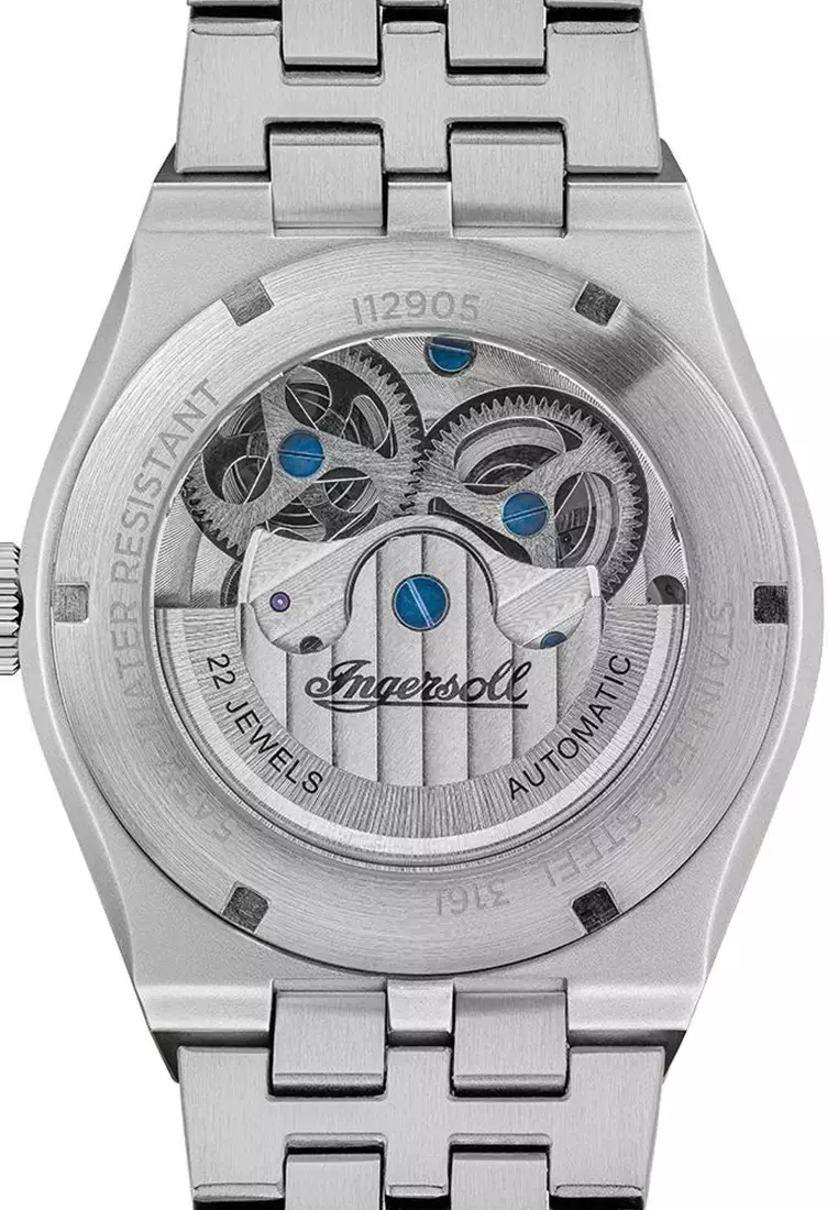 (FREE GIFT) Ingersoll Broadway Silver Stainless Steel Analog Automatic Watch For Men INI12905 IC003GB-GWP