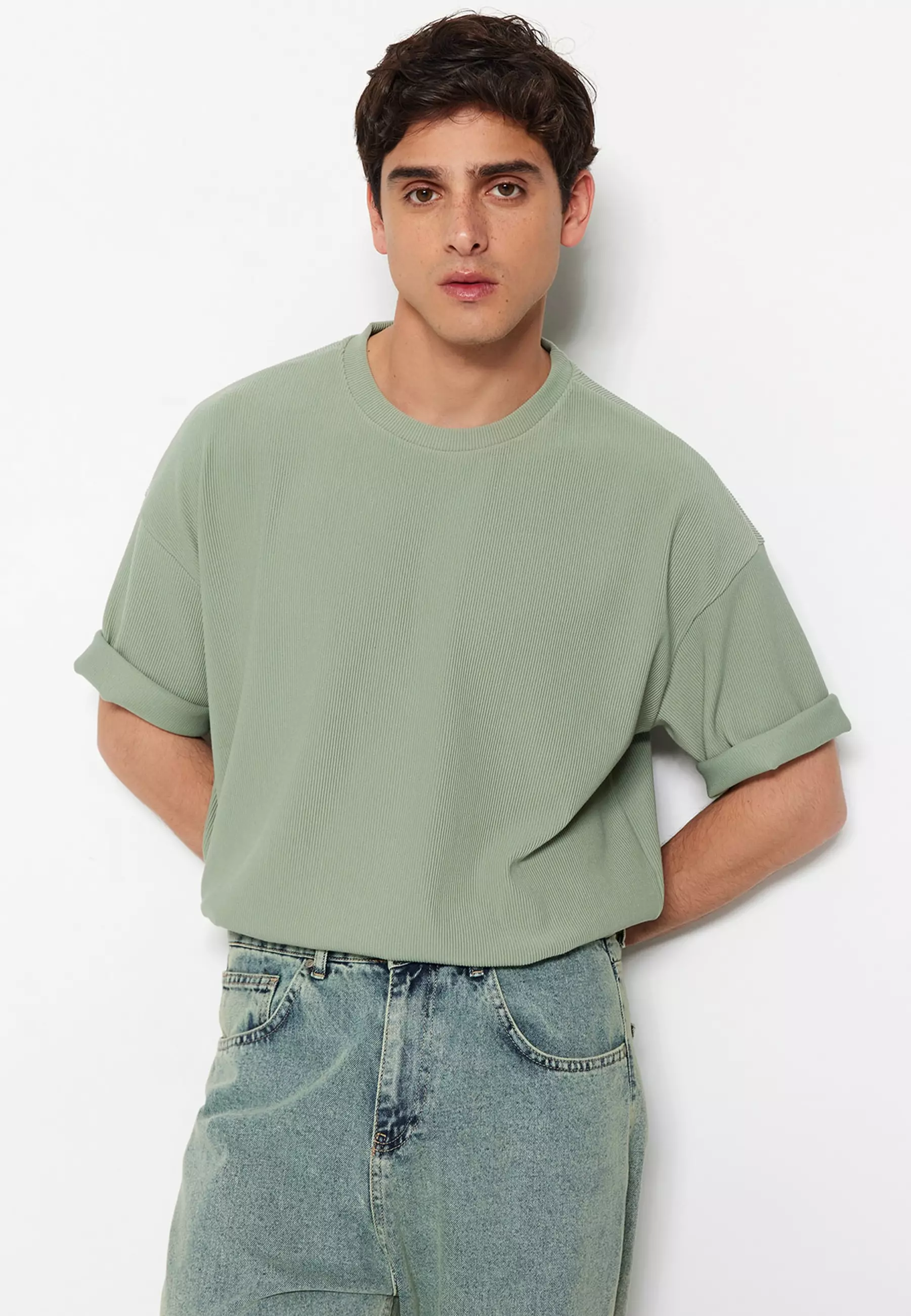 Crew Neck Textured T-Shirt