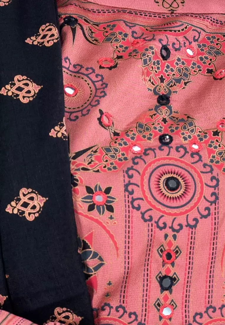 Le Reve Pink Crepe Ethnic Style Salwar Kameez